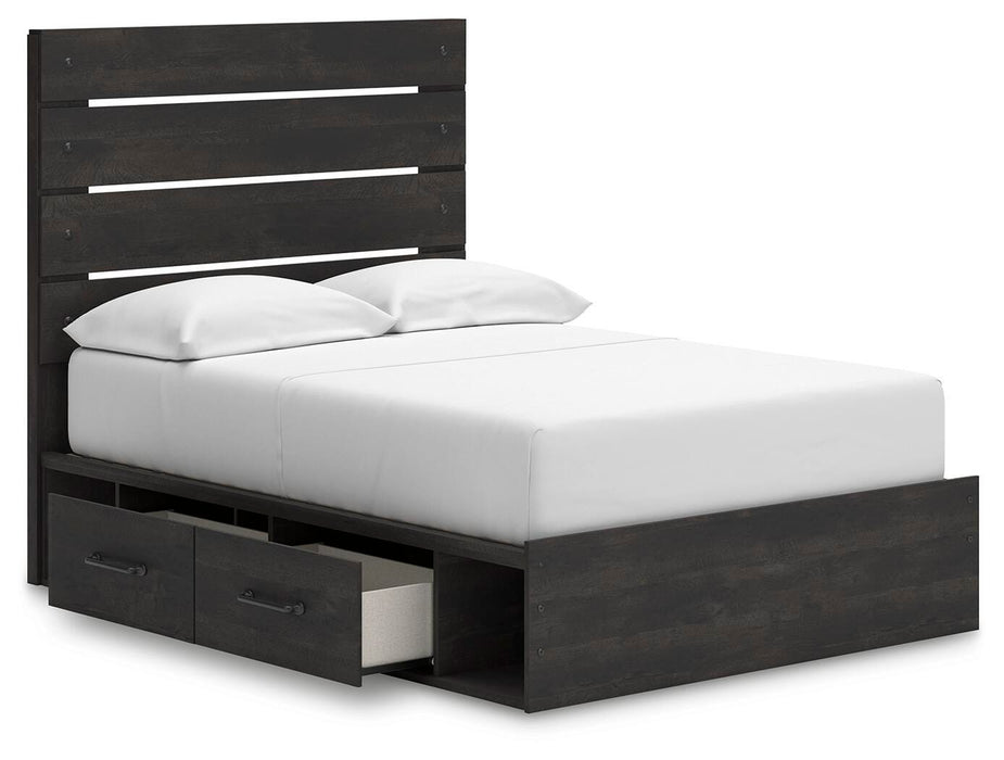 Hollivern Full Panel Bed with Storage, Dresser, Mirror, Chest and Nightstand