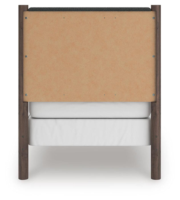 Pamytta Twin Upholstered Panel Bed, Dresser, Mirror, Chest and Nightstand