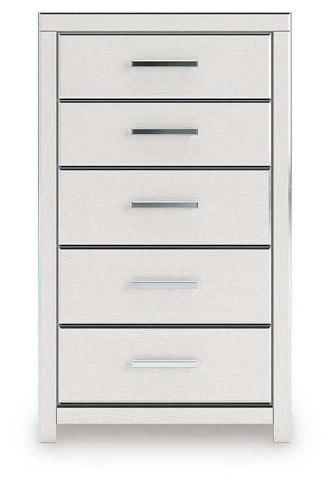 Zuraleus Queen Upholstered Panel Platform Storage Bed, Dresser, Mirror, Chest and Nightstand