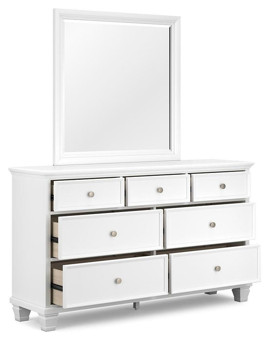 Fortman California King Panel Storage Bed, Dresser and Mirror