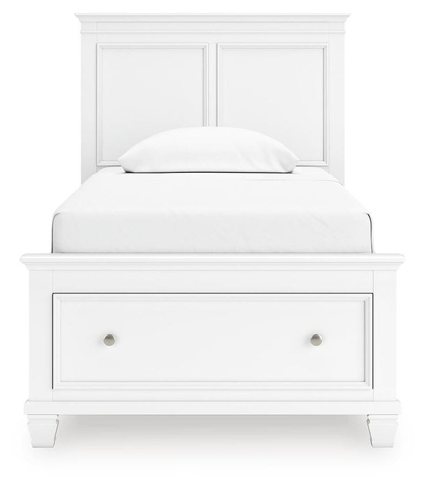 Fortman Twin Panel Storage Bed, Dresser and Mirror