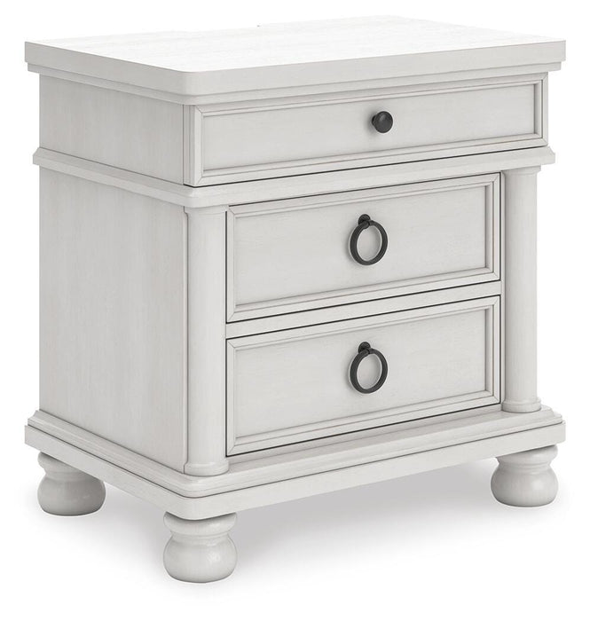 Rowlenstown California King Poster Bed, Dresser, Mirror and Nightstand
