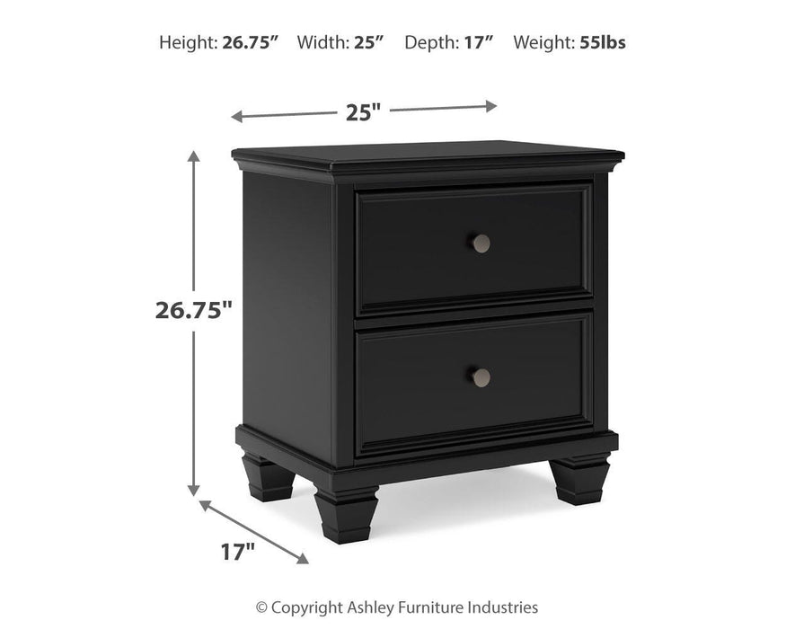 Lanolee King Panel Storage Bed, Dresser, Mirror and Nightstand