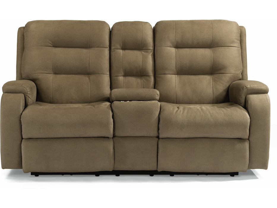 Arlo Power Reclining Loveseat with Console and Power Headrests