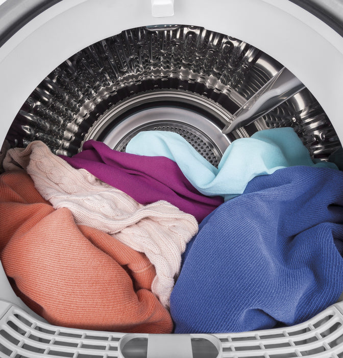 GE® 4.0 cu.ft. Capacity 24" Ventless Condenser Frontload Electric Dryer with Stainless Steel Basket