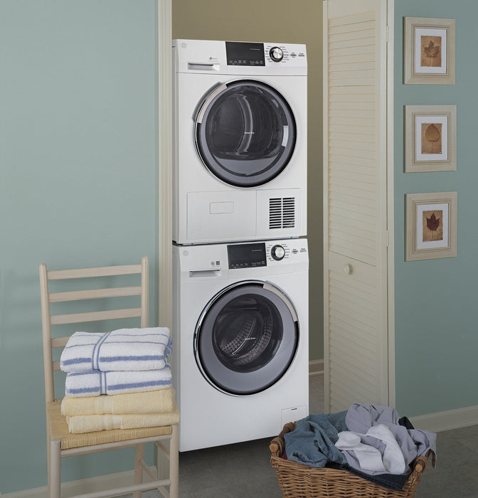 GE® 4.0 cu.ft. Capacity 24" Ventless Condenser Frontload Electric Dryer with Stainless Steel Basket