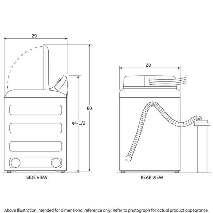 GE® 5.1 DOE cu. ft. capacity washer with stainless steel basket