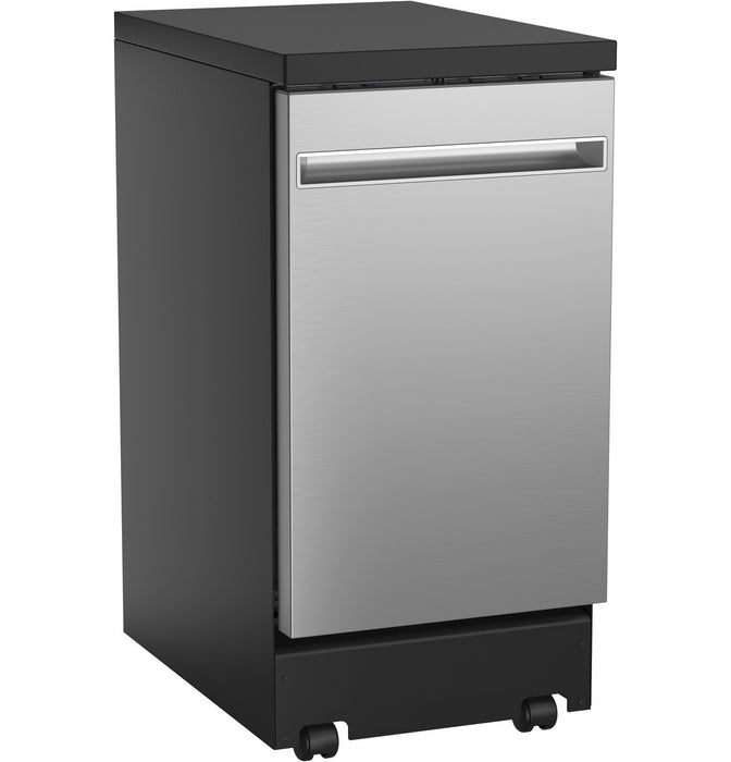 GE® ENERGY STAR® 18" Stainless Steel Interior Portable Dishwasher with Sanitize Cycle