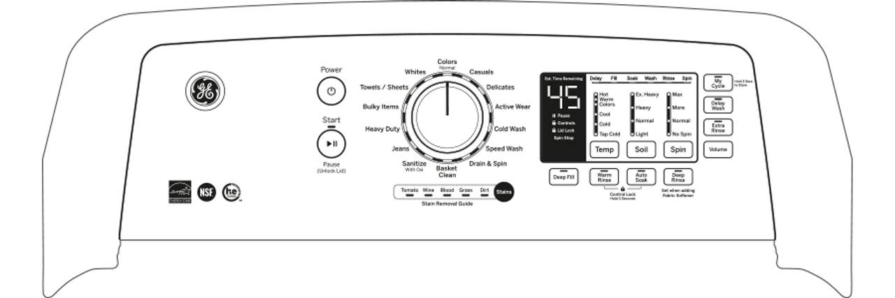 GE® ENERGY STAR® 4.5 cu. ft. Capacity Washer with Stainless Steel Basket