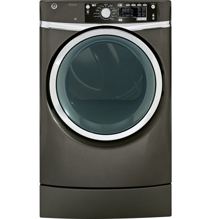 GE® 8.3 cu. ft. capacity RightHeight™ Design Front Load gas dryer with steam