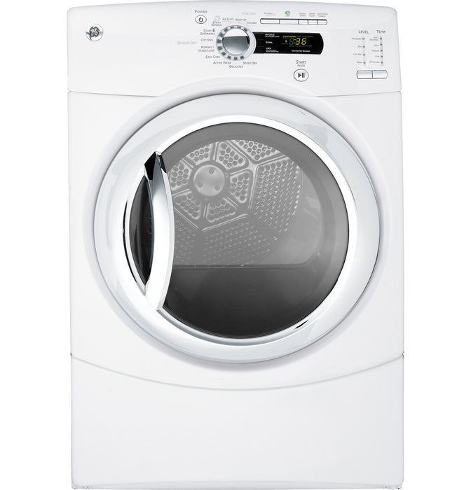 GE® 7.5 cu. ft. stainless steel capacity frontload dryer with Steam