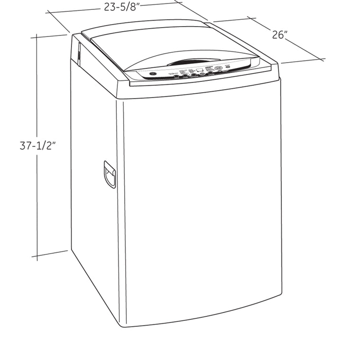 GE Space-Saving 2.7 DOE Cu. Ft. Capacity Stationary Washer with Stainless Steel Basket