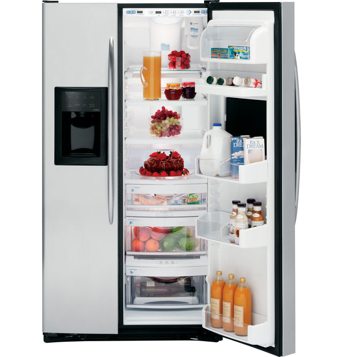 GE Profile™ 25.7 Cu. Ft. Stainless Side-by-Side Refrigerator with Refreshment Center