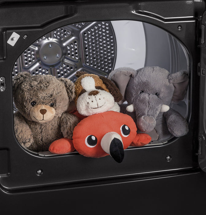 GE® ENERGY STAR® 7.4 cu. ft. Capacity Smart aluminized alloy drum Gas Dryer with Sanitize Cycle and Sensor Dry