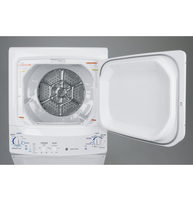 GE Unitized Spacemaker® 3.4 DOE cu. ft. stainless steel Washer and 5.9 cu. ft. Electric Dryer