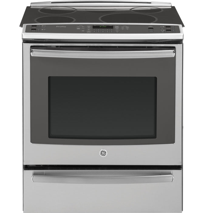 GE Profile™ Series 30" Slide-In Front Control Induction and Convection Range with Warming Drawer