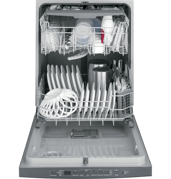 GE® ENERGY STAR® Fingerprint Resistant Top Control with Plastic Interior Dishwasher with Sanitize Cycle & Dry Boost