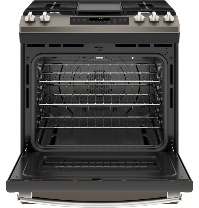 GE® 30" Slide-In Front-Control Convection Gas Range