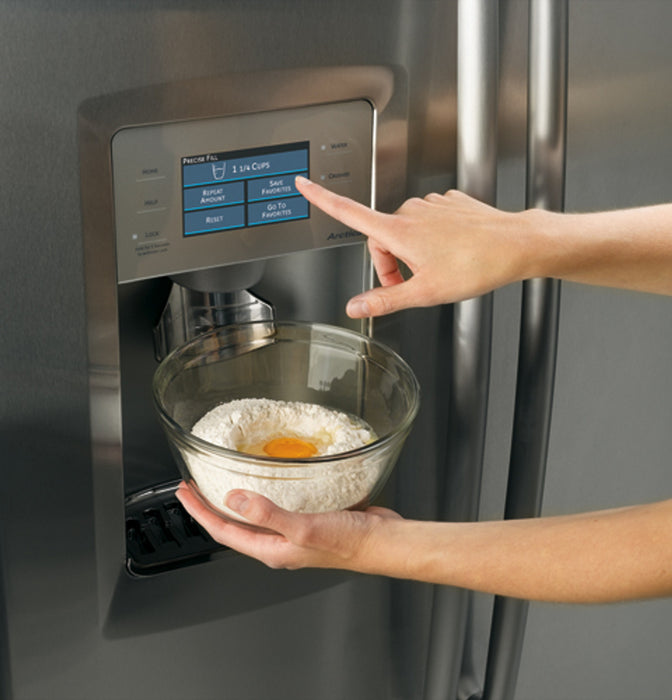 GE Profile™ 25.5 Cu. Ft. Stainless-Wrapped Side-by-Side Refrigerator