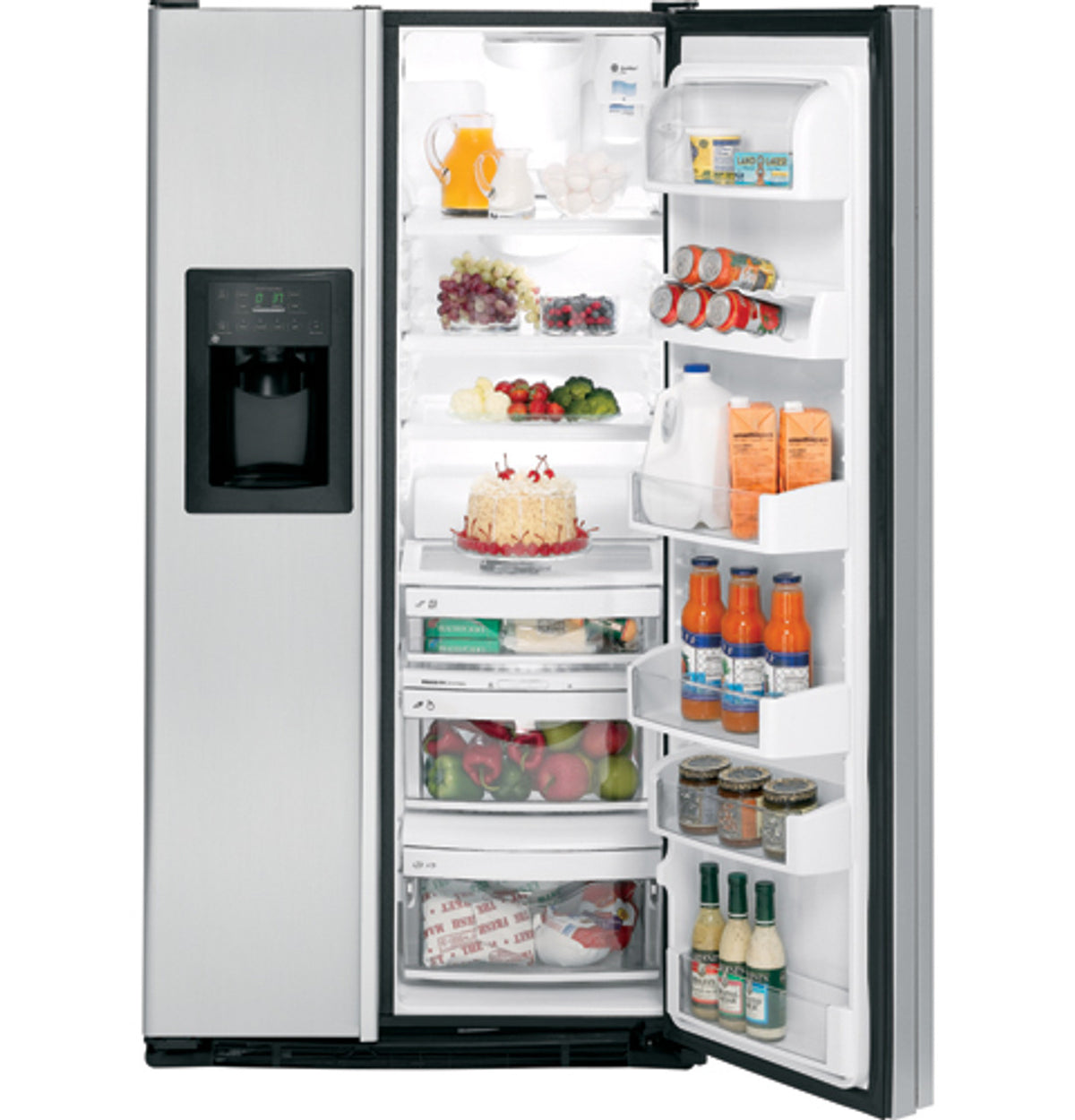GE® CounterDepth 21.1 Cu. Ft. CleanSteel™ SideBySide Refrigerator w