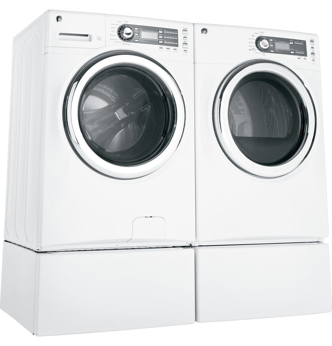 GE® 7.5 cu. ft. capacity frontload dryer with Steam and stainless steel drum