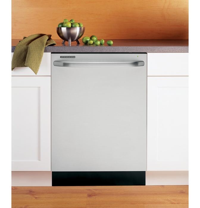 GE® Tall Tub Built-In Dishwasher with hidden controls and towel bar handle