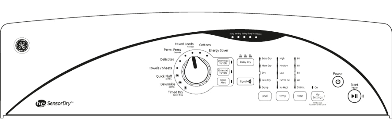 GE® 7.0 cu. ft. capacity Dura Drum electric dryer with HE SensorDry™