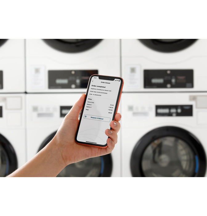 GE® Commercial 7.7 cu. ft. Capacity Electric Dryer with Built-In App-Based Payment System SITE WIFI REQUIRED, Standalone Unit