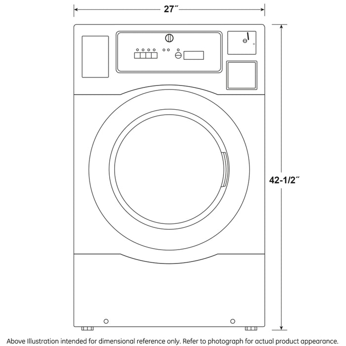 GE® Commercial 7.7 cu. ft. Capacity Electric Dryer with Built-In App-Based Payment System SITE WIFI REQUIRED, Standalone Unit