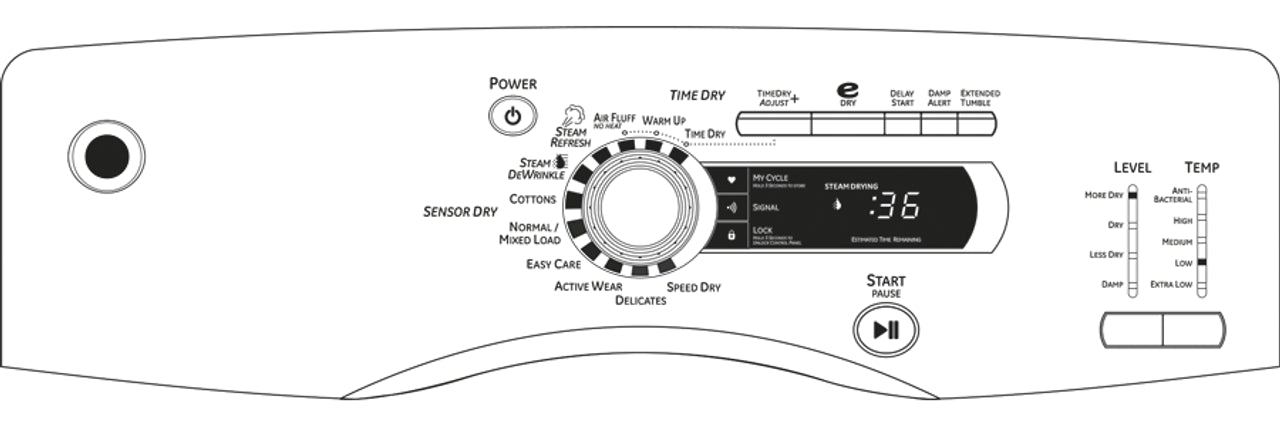GE® 7.5 Cu.Ft. Capacity Electric Dryer with Steam