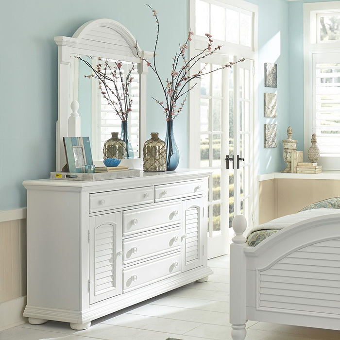 Summer House I - Queen Poster Bed, Dresser & Mirror, Chest, Night Stand