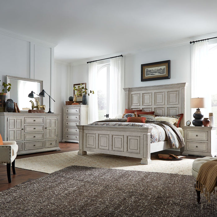 Big Valley - King California Panel Bed, Dresser & Mirror, Chest, Night Stand