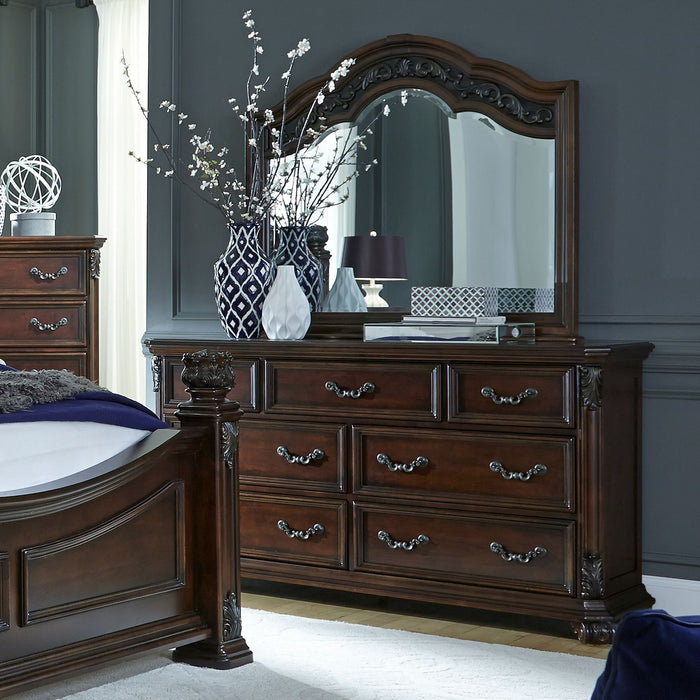 Messina Estates - King Poster Bed, Dresser & Mirror, Chest, Night Stand