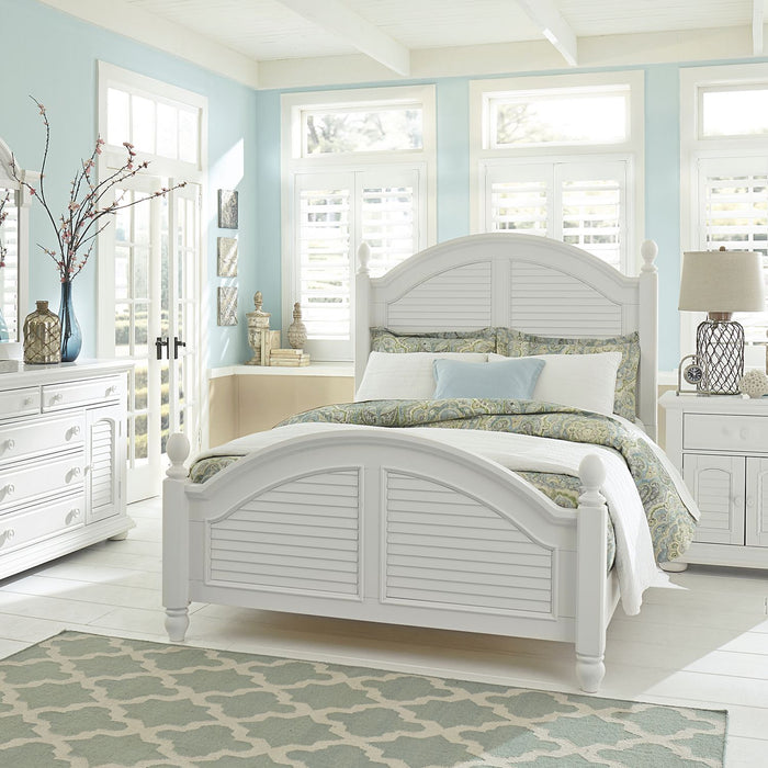 Summer House I - King Poster Bed, Dresser & Mirror, Chest, Night Stand