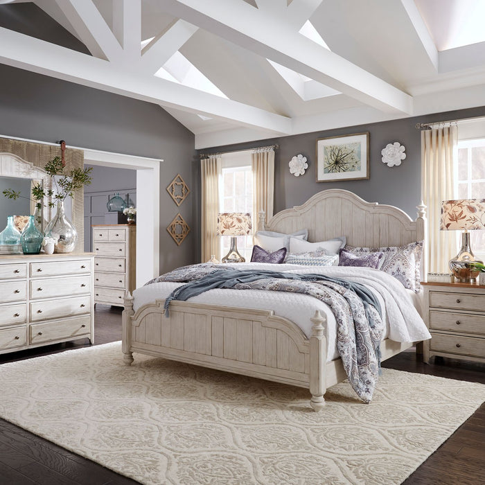 Farmhouse Reimagined - Queen Poster Bed, Dresser & Mirror, Chest, Night Stand