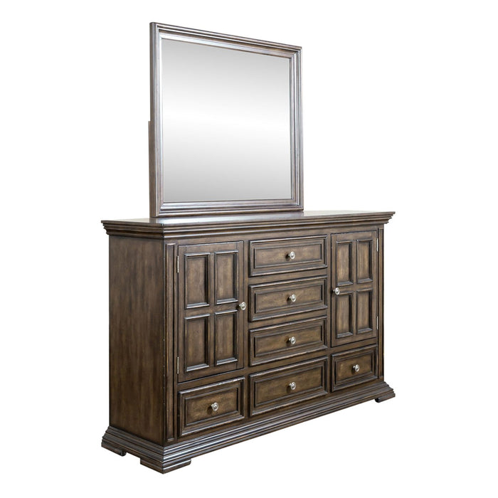 Big Valley - King Panel Bed, Dresser & Mirror, Chest, Night Stand