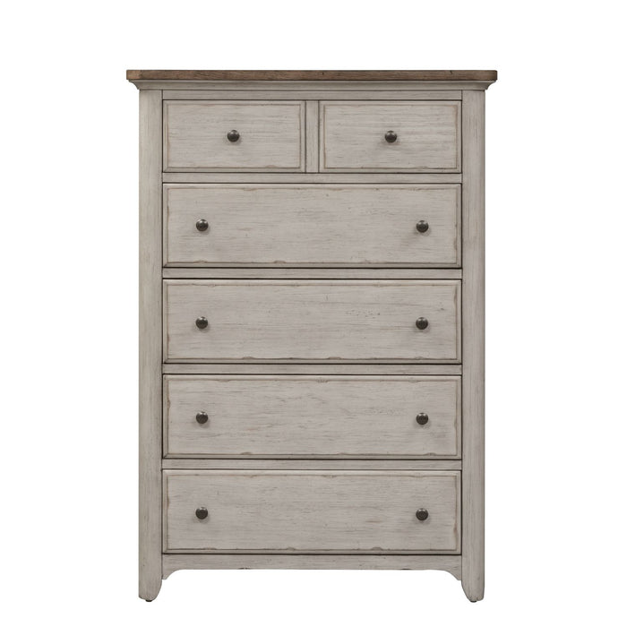 Farmhouse Reimagined - King California Panel Bed, Dresser & Mirror, Chest, Night Stand
