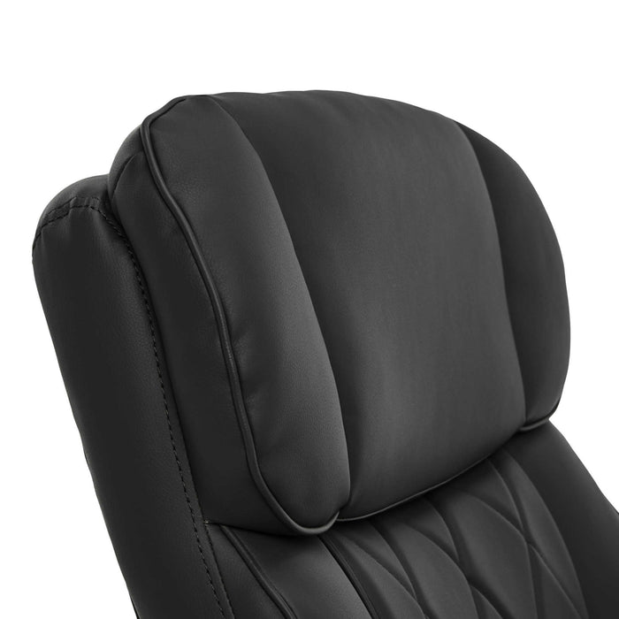 Sutherland Quilted Leather Office Chair, Jet Black