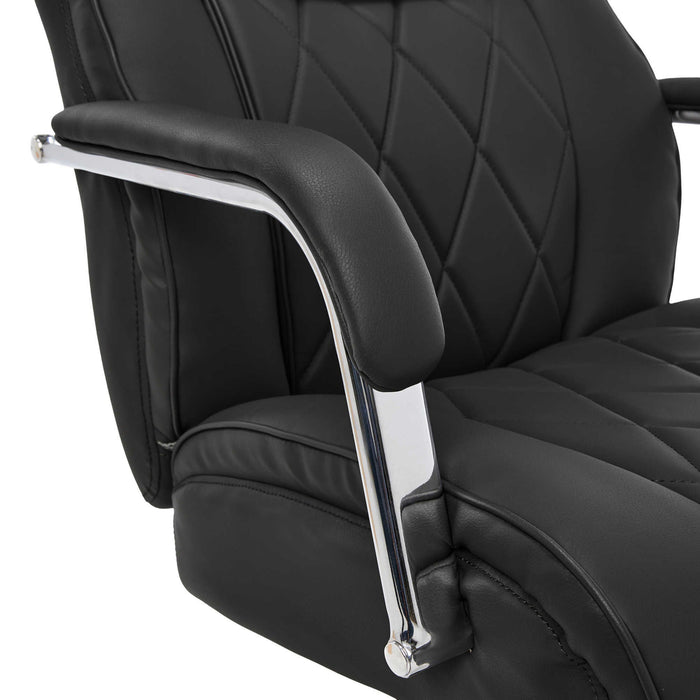 Sutherland Quilted Leather Office Chair, Jet Black