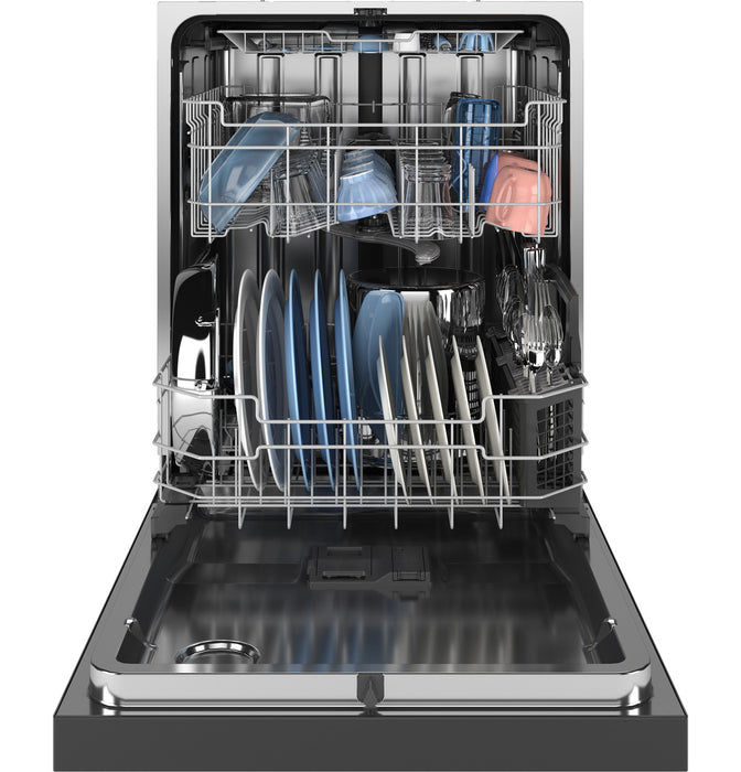 GE® ENERGY STAR® Front Control with Stainless Steel Interior Dishwasher with Sanitize Cycle
