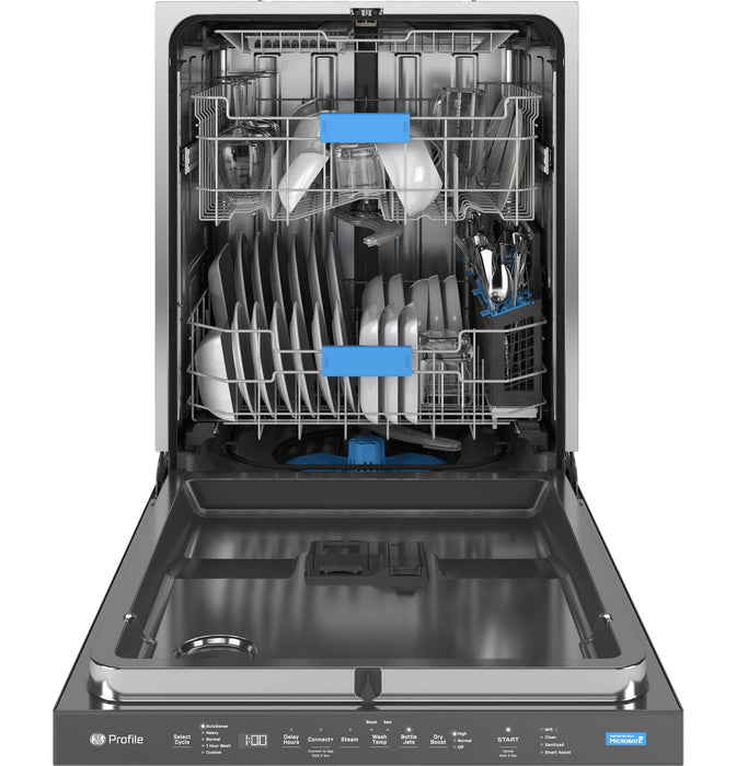 GE Profile™ ENERGY STAR® Fingerprint Resistant Top Control Stainless Interior Dishwasher with Microban™ Antimicrobial Protection with Sanitize Cycle